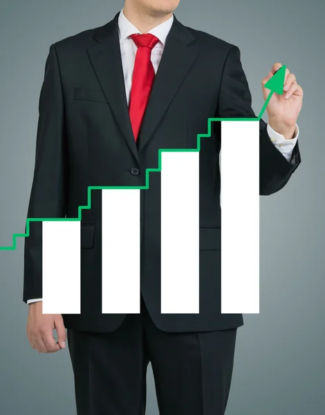 Affärsman ritade diagram — Stockfoto