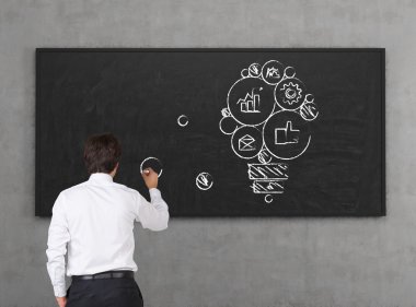 işadamı çizim lamba