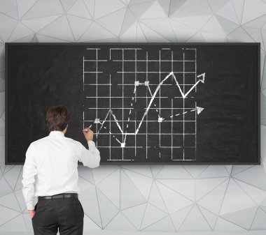grafik yazı tahtası üzerinde