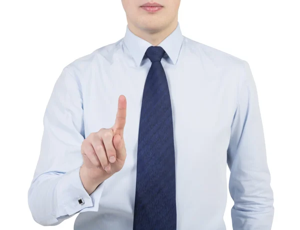 Businessman pushing button — Stock Photo, Image