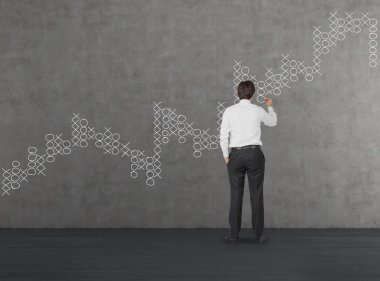 Tic tac toe grafik çizim işadamı