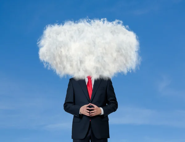 彼の頭の上の雲を持ったビジネスマン — ストック写真