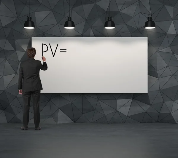 Affärsman ritning Pv — Stockfoto