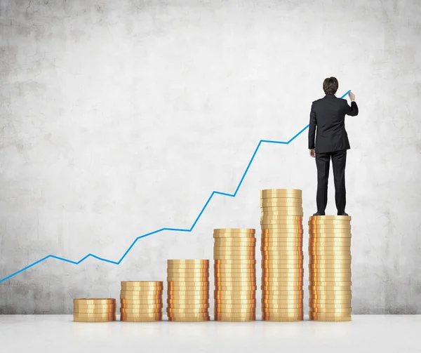 Affärsman ritade diagram — Stockfoto
