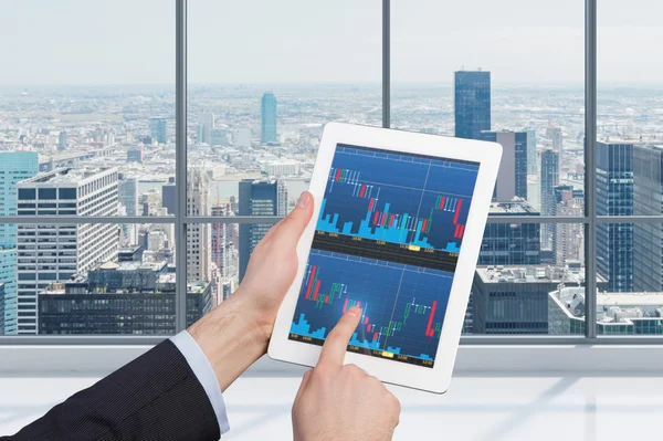 Touch pad with graphs — Stock Photo, Image