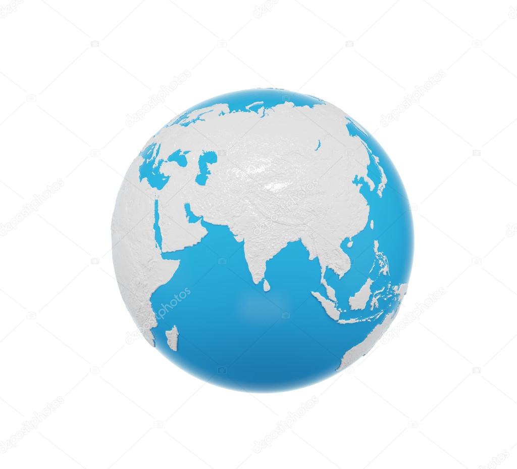 Planet 3d render on a white background