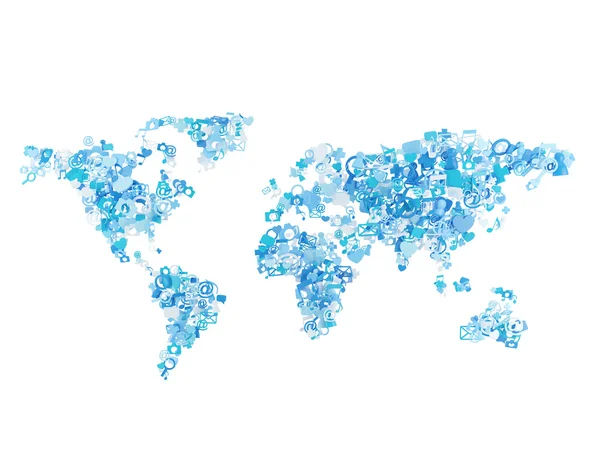 Icona in forma mappa del mondo — Foto Stock