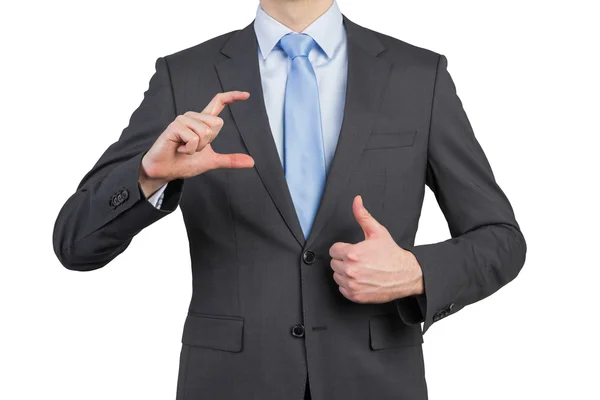 Businessman showing thumb up — Stock Photo, Image