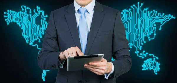 Businessman with  touch pad — Stock Photo, Image