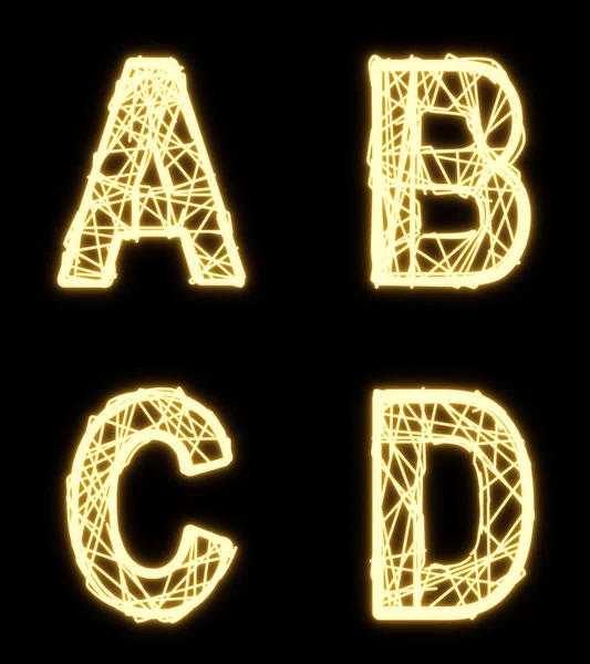 Alphabet of glowing cable — Stock Photo, Image