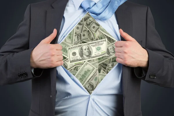 Camicia con molti dollari — Foto Stock