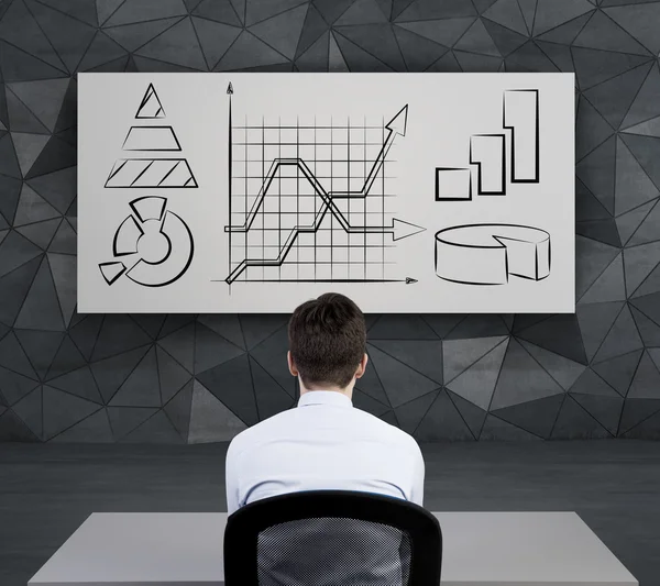 Businessman looking to chart — Stock Photo, Image