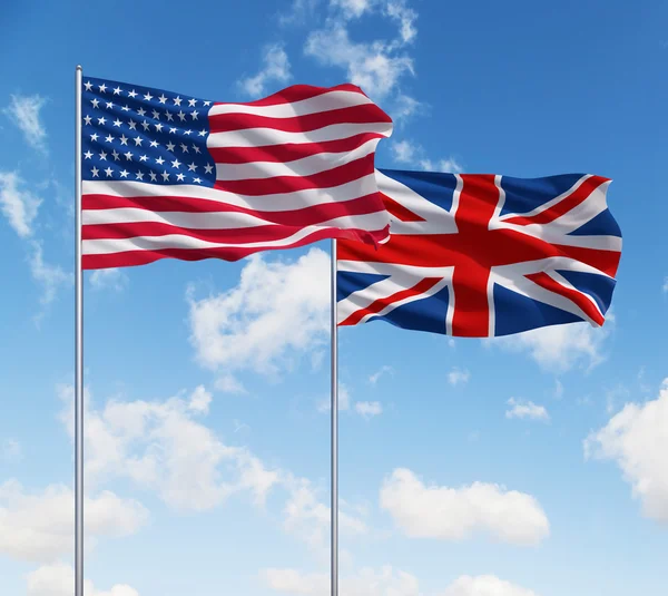 Flaggor av usa och Storbritannien — Stockfoto