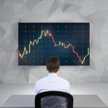 grafik üzerinde seyir işadamı