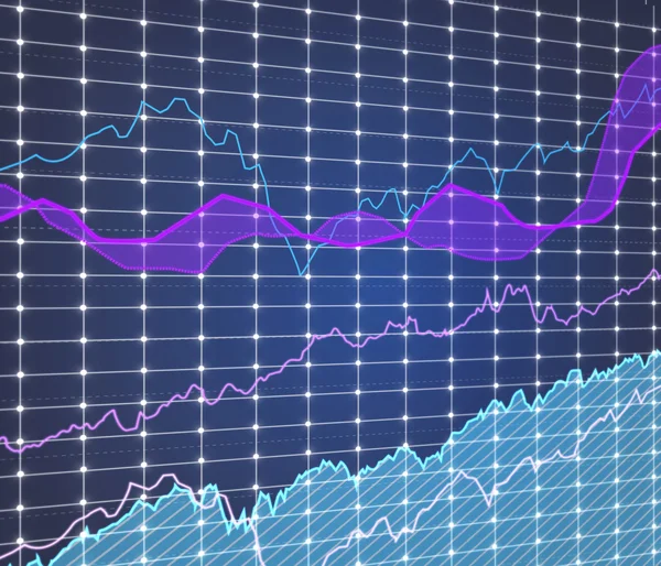 Stock graph on virtual screen — Stock Photo, Image