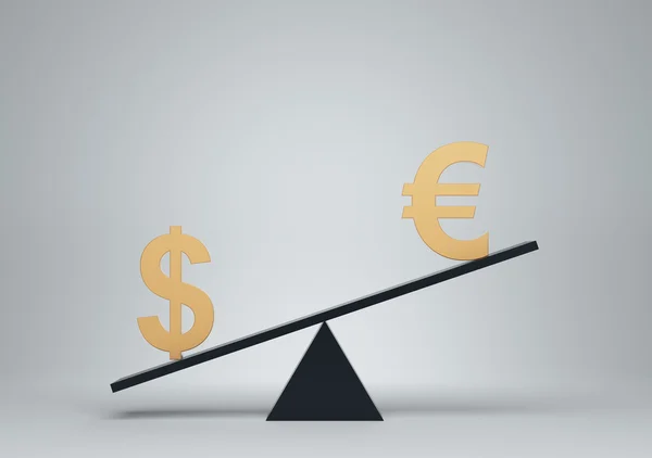 Dólar e euro — Fotografia de Stock