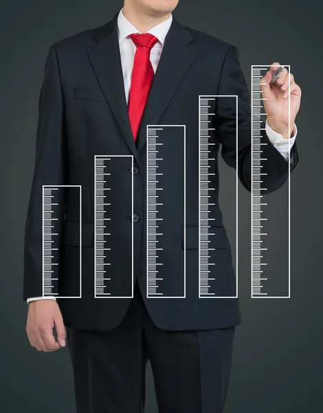 Man ritade linjalen diagram — Stockfoto