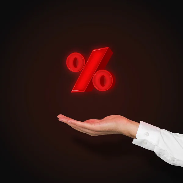 Percent in hand — Stock Photo, Image