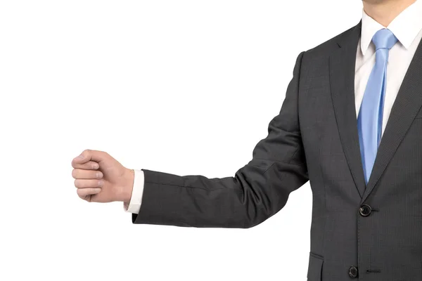 Man holding invisible object — Stock Photo, Image