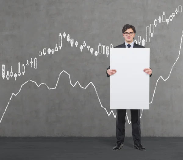 Placard with drawing forex chart — Stock Photo, Image