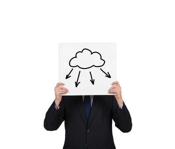 Placard with drawing cloud — Stock Photo, Image