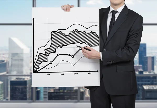 Paper with drawing chart — Stock Photo, Image
