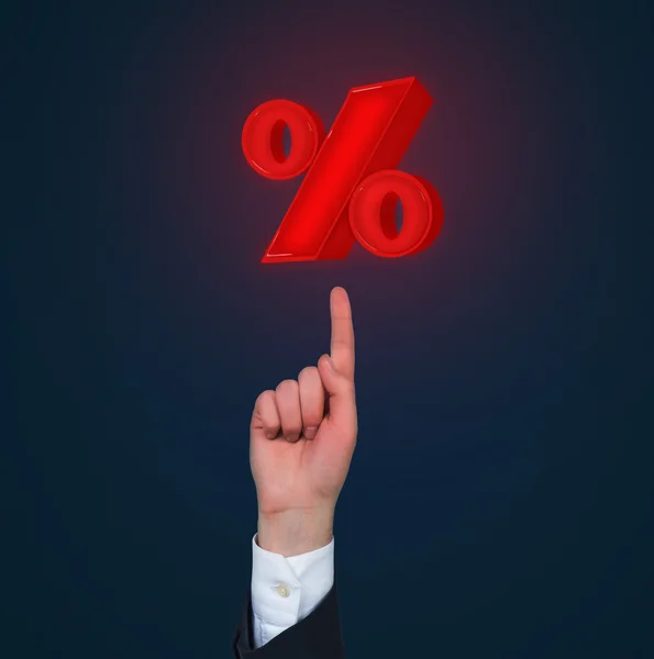 Rotes Prozent-Symbol — Stockfoto