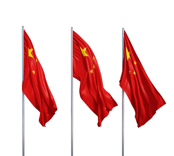 Τρεις σημαίες της Κίνας — Φωτογραφία Αρχείου