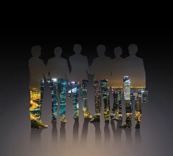 Silhouette of business team — Stock Photo, Image