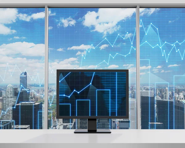 Monitor met forex grafiek — Stockfoto