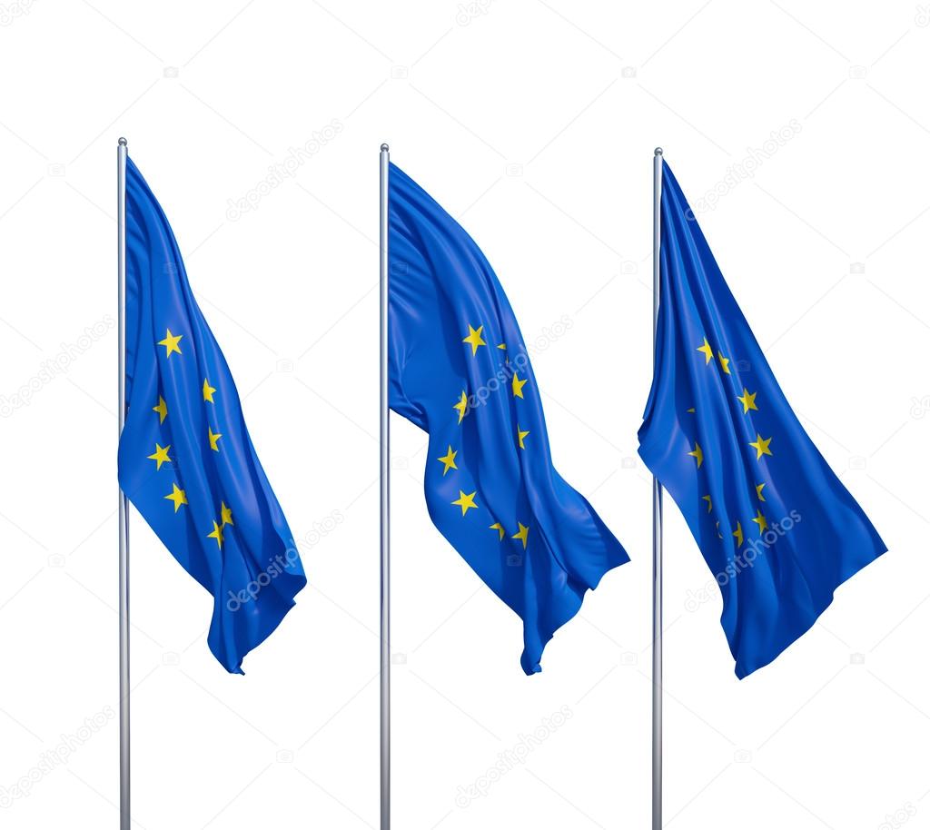 three flags of European