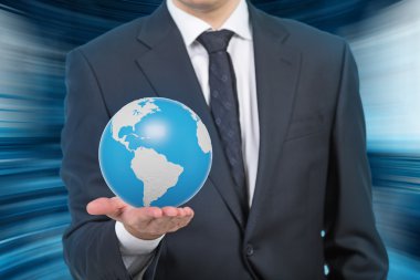 man holding earth clipart
