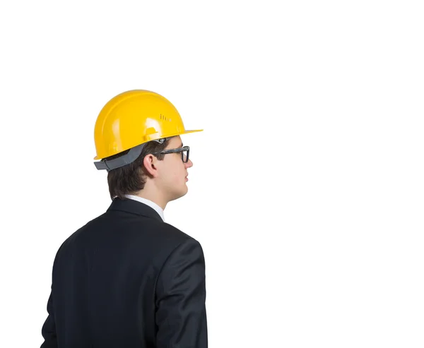 Man with yellow helmet — Stock Photo, Image