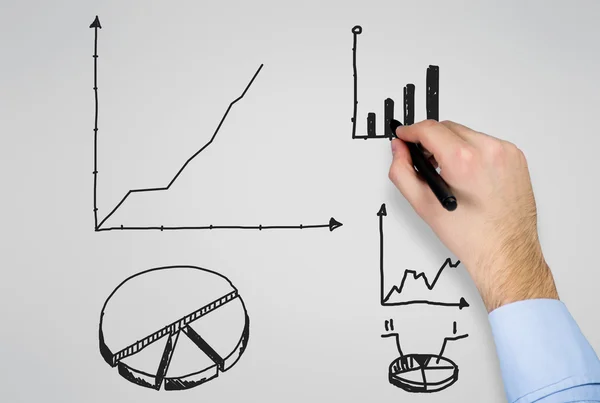 Handzeichnung Aktiendiagramm — Stockfoto