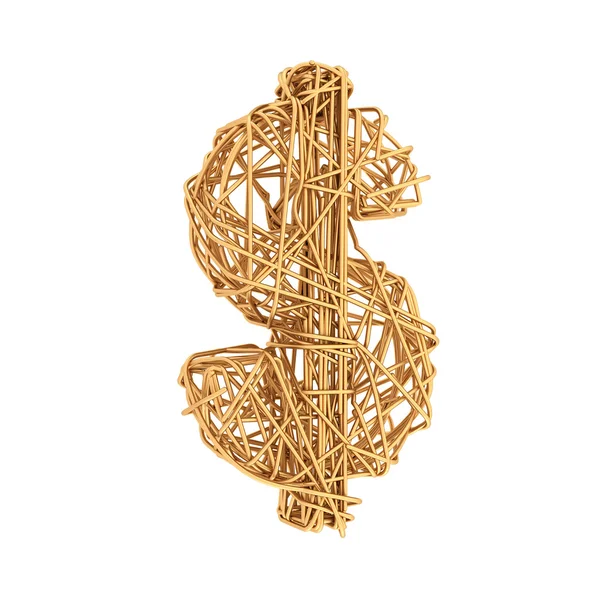 Dólar alambre de oro — Foto de Stock