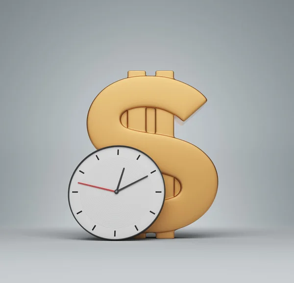 Clock and money symbol — Stock Photo, Image
