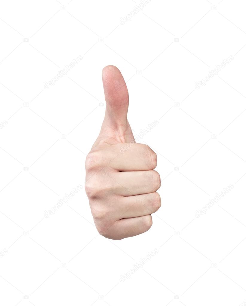 Hand showing thumb up