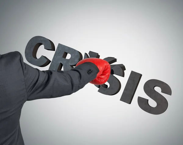 Empresário quebra crise — Fotografia de Stock