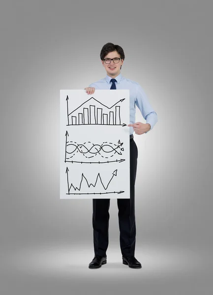 Placard with graph — Stock Photo, Image