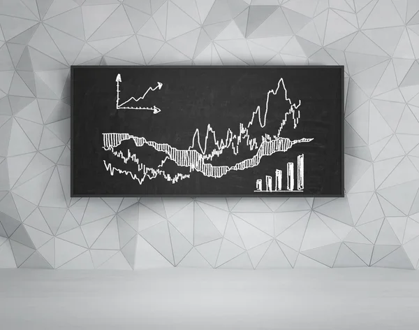 Diagramm auf Kreidetafel, — Stockfoto