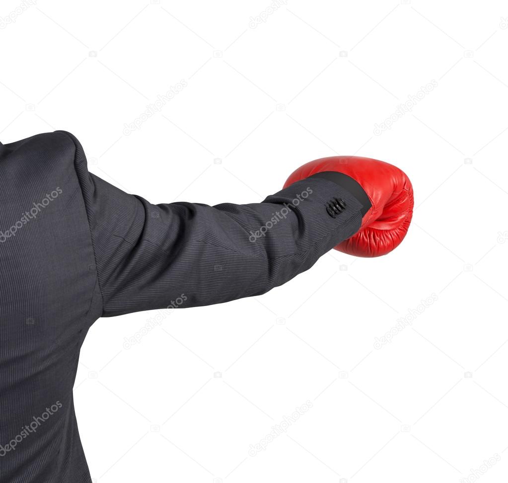 businessman boxing