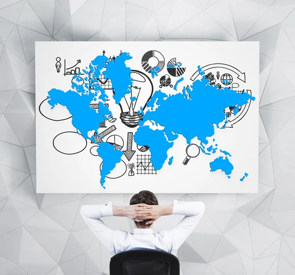 Världen karta och business symbol — Stockfoto