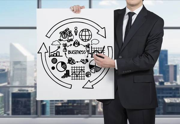 Poster with business chart — Stock Photo, Image
