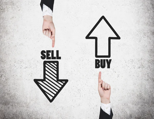 Sälja och köpa pilar — Stockfoto