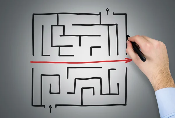 Hand drawing maze — Stock Photo, Image