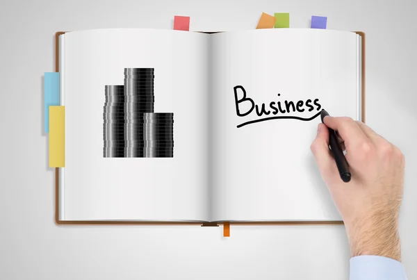 Hand drawing business — Stock Photo, Image