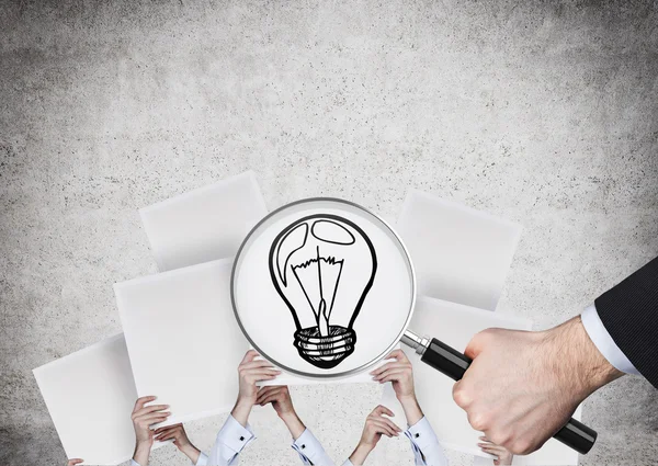 Poster with drawing bulb — Stock Photo, Image