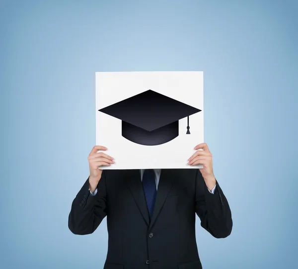 Poster with bachelor hat — Stock Photo, Image