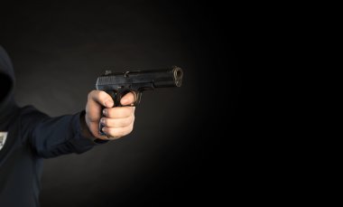 killer shooting a gun clipart