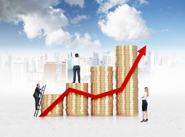 İş adamları başarı için arıyoruz. New York'un arka plan